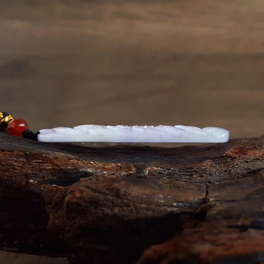 【天然正品】天然细腻糯种紫罗兰亭台松树平安无事牌翡翠吊坠项链120925NJM11 特价 商品图6