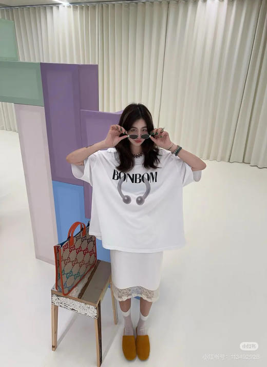 GUCCI 彩虹渐变 GG 米色 老花 亚麻 儿童 托特包 商品图4