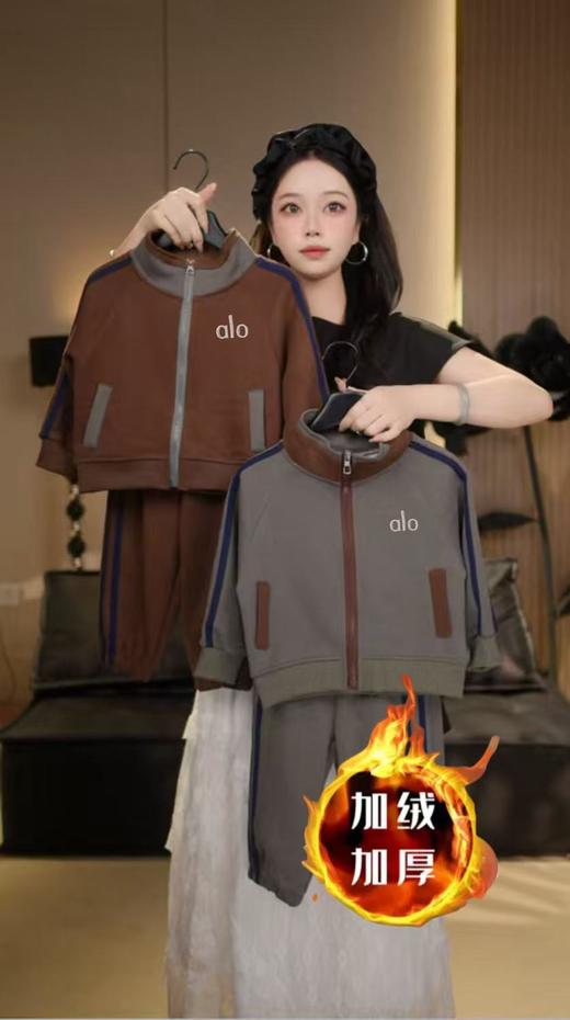 【秒杀】专一儿童装男女童中大童新款冬款加绒加厚棉卫衣裤套装套装洋气休闲保暖90-170 商品图2