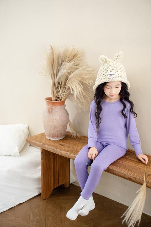 2025秋冬自发热敏感肌羊毛羊绒蛋白儿童保暖秋衣秋裤内衣套装 商品图0