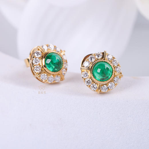 凝翠祖母绿耳钉   CB12403058 商品图1