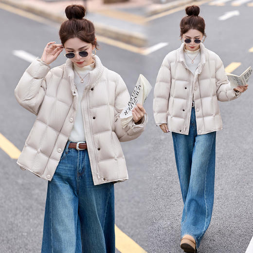 HR WYN1085休闲风针织拼接羽绒服时尚韩版保暖外套 商品图2