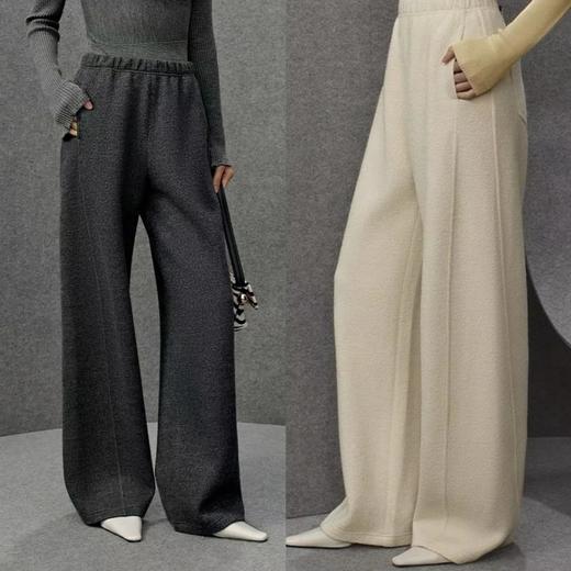 必入神裤！ zhi家羊毛裤  强缩羊毛！弧形松紧腰裤 显瘦拉腿 商品图0