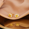 丁摩 s925纯银小方糖耳钉女黄水晶钻设计感耳环镀18k金5ZF-1358 商品缩略图0