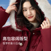 【年终特卖】熙世界红色长款羽绒服女冬季2025新款可脱卸大毛领白鸭绒保暖外套 商品缩略图1