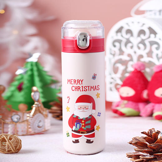 【敲好看圣诞主题图案❗️精致锻造优质材料】创意豌豆圣诞保温杯女士高颜值卡通麋鹿儿童水杯男女学生杯子。jb 商品图3