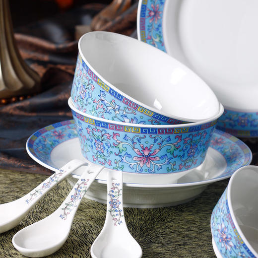 28头雅风宫廷蓝餐具套装 商品图1