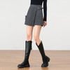 「自」全新升级【铂金会员146/天猫189/差价43】(22503)洛诗琳设计感不规则毛呢短裤2025冬季新款百搭高腰显瘦靴裤 商品缩略图1