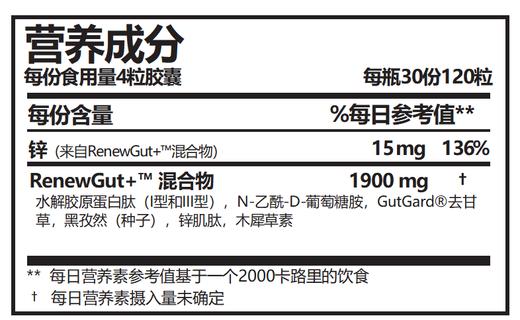 *RN177 RenewGut+胃肠道支持综合胶囊120粒 商品图1