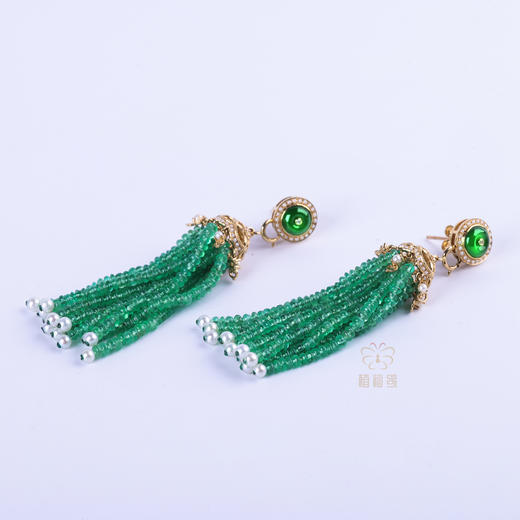 【摇曳生姿】祖母绿流苏耳坠     SH 12206021 商品图6