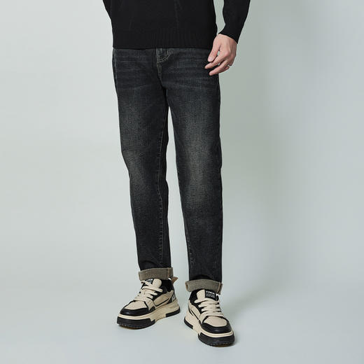 【新品上新】HX 冬季水洗萝卜牛仔长裤修饰腿型Z201440023101 商品图2