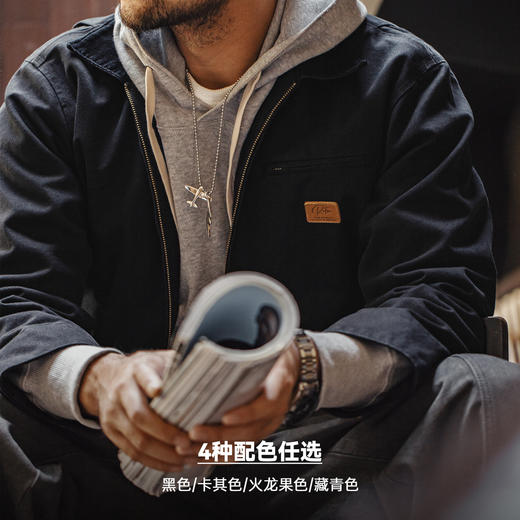 马登工装星际穿越底特律猎装夹克J001美式帆布巴恩风翻领外套男春 商品图3