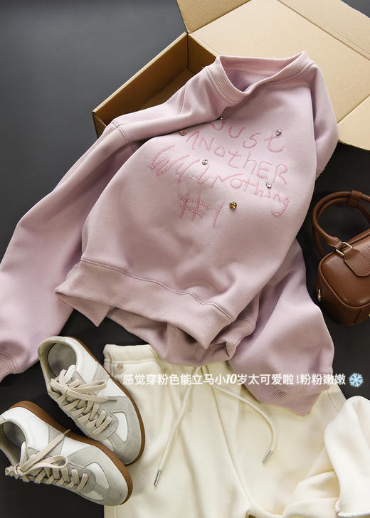 小众品牌原单草莓圣代加绒珠绣卫衣 商品图10