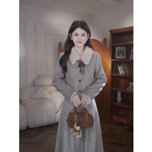 鹿向南「冬日来信」复古气质毛绒翻领短外套半身裙新款套装女秋冬 商品图3