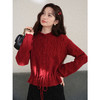 鹿向南「赤襟沐光」气质红色毛衣女2025秋冬圣诞氛围感针织衫上衣 商品缩略图1
