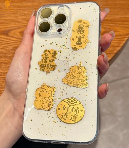 【999足金手机贴】香港周六福黄金首饰 个性DIY 手机装饰  高端大气 克重约2mg（72h发货） 商品图4