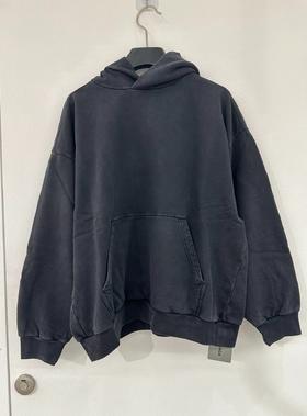 中性款做旧logo连帽卫衣he004