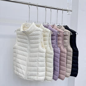 丁摩 秋冬轻薄羽绒马甲女士内穿背心短款保暖羽绒内胆无袖立领外套5ZF-5023