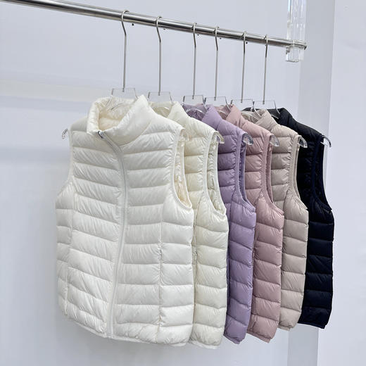 丁摩 秋冬轻薄羽绒马甲女士内穿背心短款保暖羽绒内胆无袖立领外套5ZF-5023 商品图0