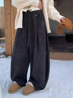 🔥🔥【2025爆款休闲裤】银河星空细闪～7581内里加绒休闲弯刀休闲裤-喜出