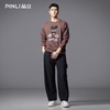 PINLI品立2025秋冬新品亮片卡通圆领卫衣潮牌宽松休闲套头男上衣BG253109001 商品缩略图1