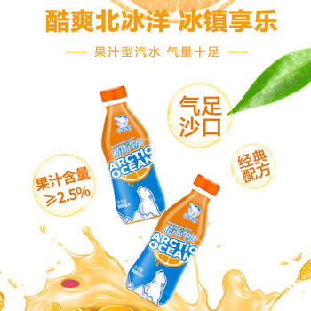 北冰洋 桔汁汽水 经典果汁 碳酸饮料气泡饮料 便携瓶300ml*24瓶/整箱装 /水饮冲调 /饮料 /碳酸饮料 商品图1