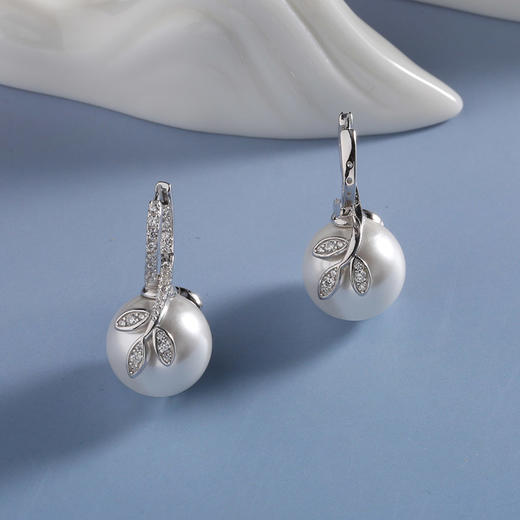 【宏艺珠宝】珠叶呈祥·银s925耳饰 商品图2
