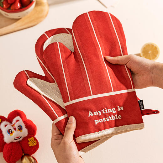摩登主妇防烫手套硅胶厨房圣诞节烘培隔热耐高温蒸烤箱微波炉专用 商品图0