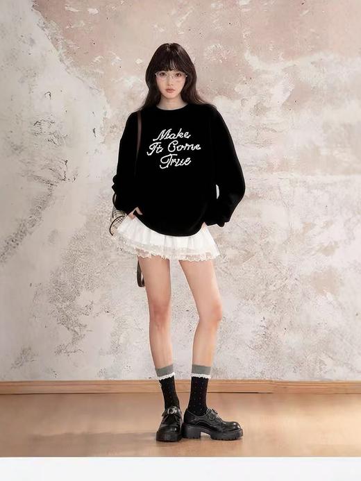 【工艺卫衣】egg品牌爆款～重工～精致手工钉珠宽松短款卫衣-喜出 商品图1