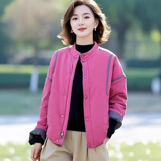 2025秋冬季时尚百搭休闲宽松立领女韩版小棉袄时尚百搭加绒棉服 商品图3