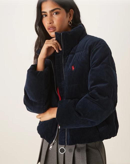 RL拉夫灯芯绒小面包绗缝白鸭绒羽绒服 商品图8