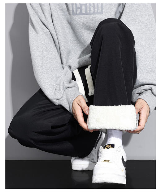 【GZ】无忧购加厚羊羔绒裤子男士冬季加绒卫裤宽松直筒棉裤29181（截单后3-5天发货） 商品图7