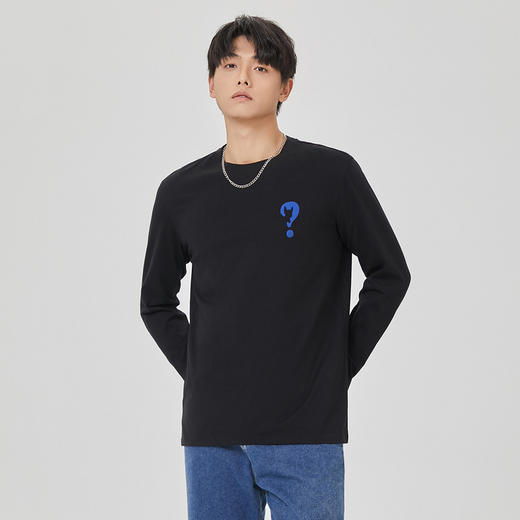 GXG男装【纯棉】秋季卡通动物印花男士日常百搭圆领长袖t恤K&C 商品图1