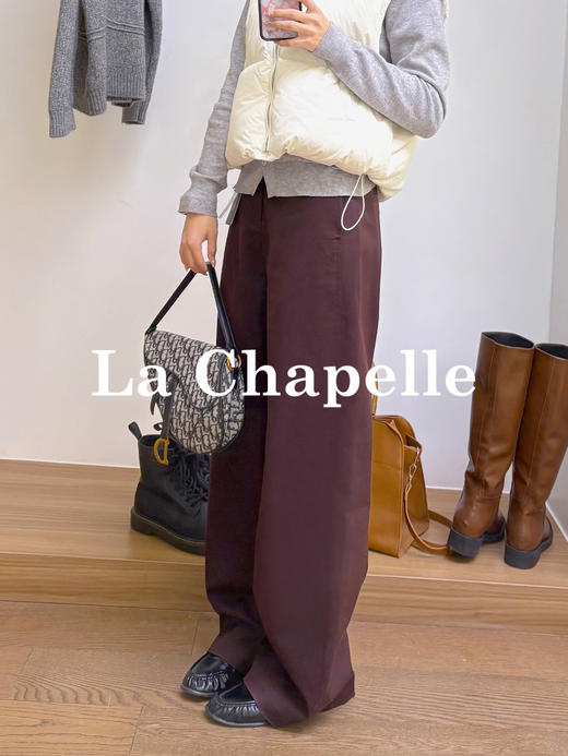 会员福利【含莱赛尔垂坠有型】拉夏贝尔/La Chapelle轻奢线！官网600+质感超好~高腰单扣宽松极简风休闲西装裤 商品图2