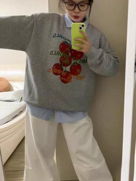 🔥🔥【潮牌卫衣】圆领牛奶绒～情侣款3D逼真加绒牛奶绒卫衣-喜出 商品图3