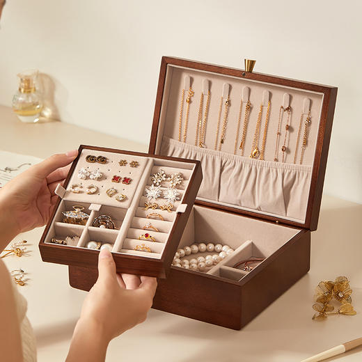 初心| 油画带托盘首饰盒鸢尾花桃花芯木 商品图3