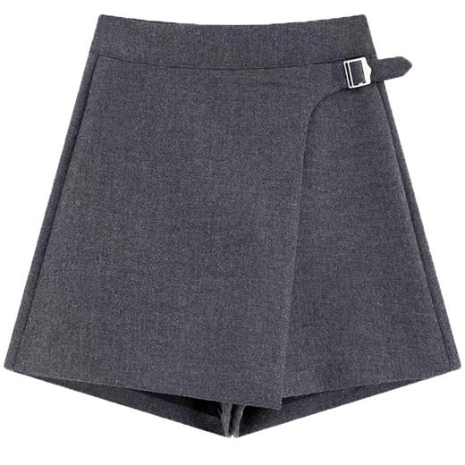 「自」全新升级【铂金会员146/天猫189/差价43】(22503)洛诗琳设计感不规则毛呢短裤2025冬季新款百搭高腰显瘦靴裤 商品图4