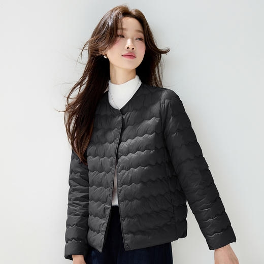 丁摩 时尚90绒白鸭绒轻薄款羽绒服女短款羽绒内胆外穿保暖5ZF-368061 商品图3