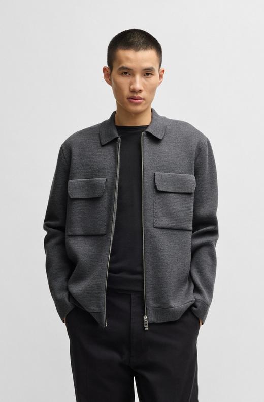 全羊毛+双拉链，干部老钱风羊毛夹克。复古翻领大口袋外套C120168 商品图6