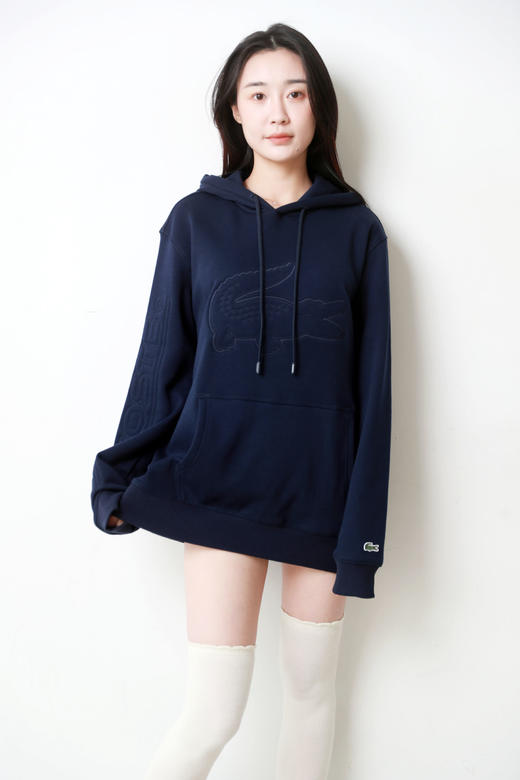学院风连帽卫衣，胸口大刺绣。内里加绒连帽复古加厚外套C120160 商品图11