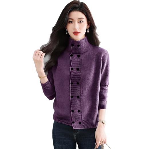 SC26-3295-178立领毛衣外套女短款冬季2025新款双排扣针织开衫内搭上衣打底衫 商品图4