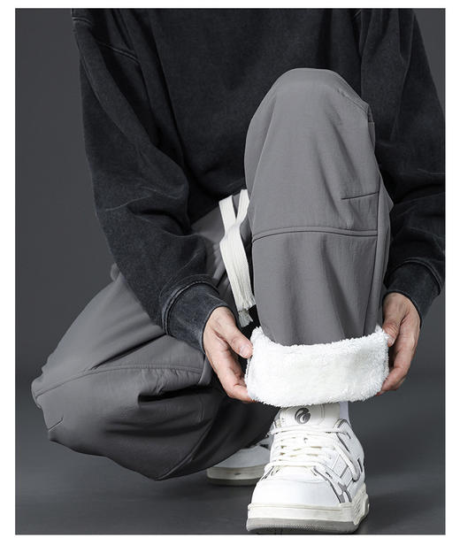 【GZ】无忧购羊羔绒直筒裤子男款石墨烯加绒男士阔腿裤29182（截单后3-5天发货） 商品图8