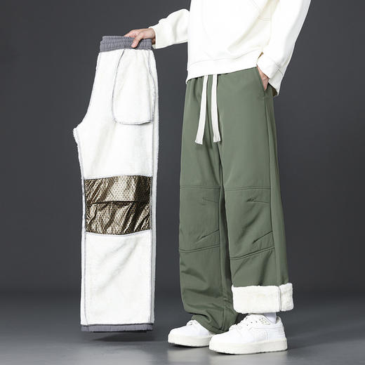 【GZ】无忧购羊羔绒直筒裤子男款石墨烯加绒男士阔腿裤29182（截单后3-5天发货） 商品图7