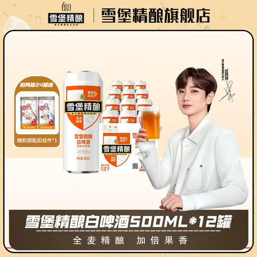 「官方正品」珠江啤酒雪堡精酿白啤酒500ml*12罐 商品图0