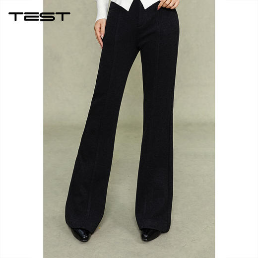 冬上新高腰显瘦通勤气质修身微喇长裤3254070 商品图1