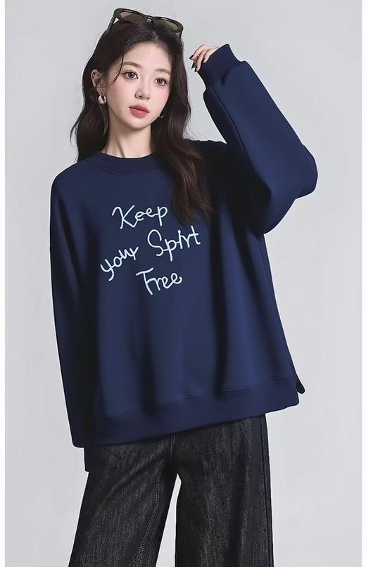 🔥🔥🔥奥粒绒【重工刺绣】95%棉 2025 爆款Keep字母加绒宽松短款卫衣-喜出 商品图2