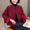 红色外套女2025秋冬新款高级感小个子夹棉短款时尚妈妈装国风棉服 商品缩略图2