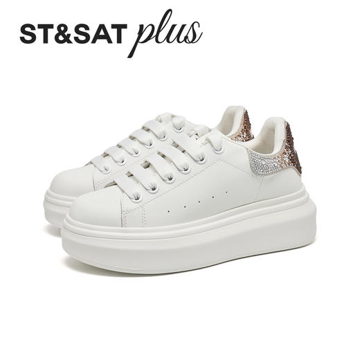 星期六26春新款精致渐变闪钻鞋尾小白鞋SSE1112001 商品图9