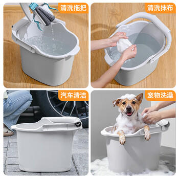 美丽雅拖把桶老式拖地洗地墩布拧干桶带挤水篮单桶加高30cm 商品图8