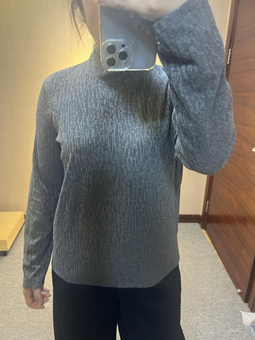 水淼大码女装2025新款高弹肌理磨毛打底衫1881 商品图1